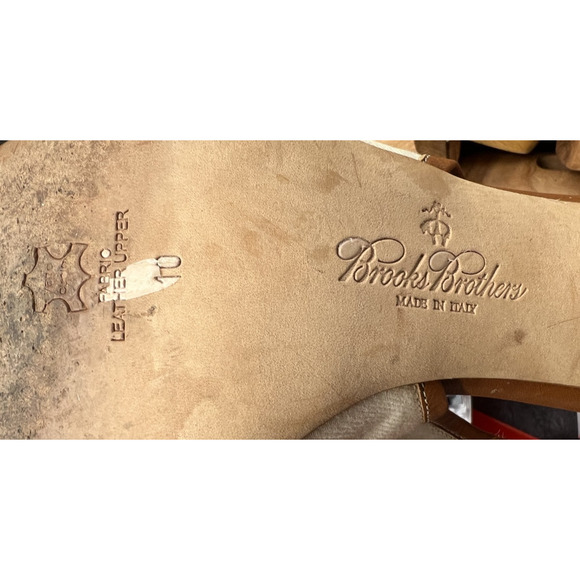 Brooks Brothers Canvas and Leather Woman Size 10 Made In Italy Sling back Heels - Picture 11 of 11